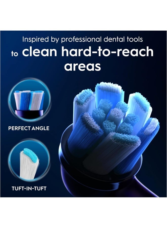 أورال بي رأس فرشاة أسنان كهربائية Oral-B iO Ultimate Clean، شعيرات ملتوية وزاوية لإزالة البلاك بشكل أعمق، عبوة من 2 قطعة باللون الأسود - Image 5